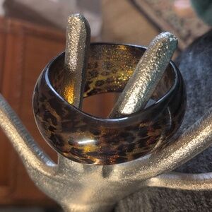 Asymmetrical Acrylic Leopard Bangle
